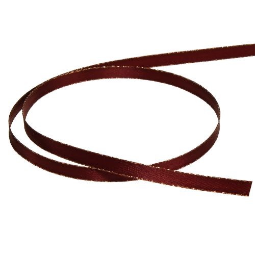 položky Ozdobná stuha tmavě červená zlatá vánoční stuha Š6mm L50m