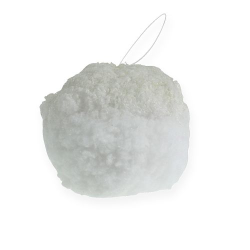Floristik24 Sněhová koule se třpytkami, bílá 14cm