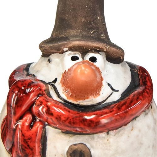 položky Keramická figurka sněhuláka, bílá, 6,9 cm – zimní vánoční dekorace – 6 ks