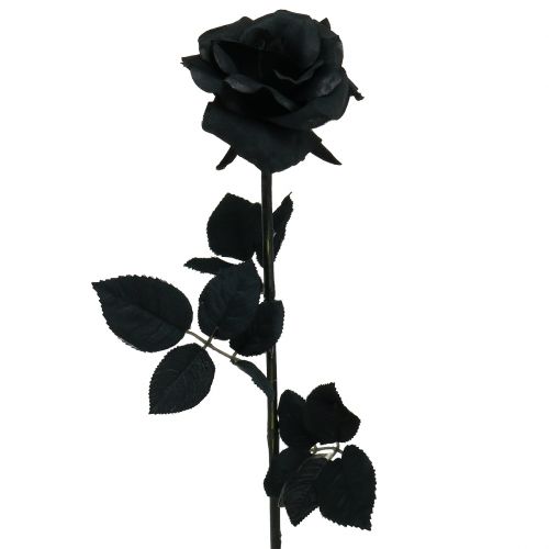 Hedvábný květ růže černá 63cm