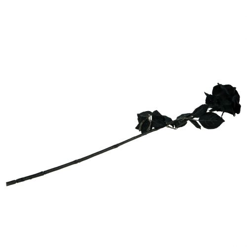 položky Hedvábný květ růže černá 63cm