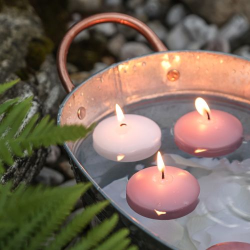 Floristik24 Plovoucí svíčky Plovoucí svíčky Růžové Ø4,5cm V3cm 8 ks