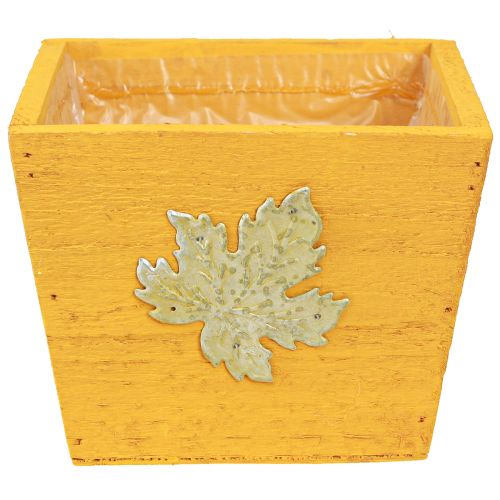 položky Dřevěný truhlík na rostliny shabby chic dřevěný žlutý 11×14,5×14cm