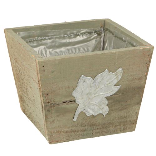 Dřevěná krabička na rostliny Shabby Chic šedá 11×14,5×14cm