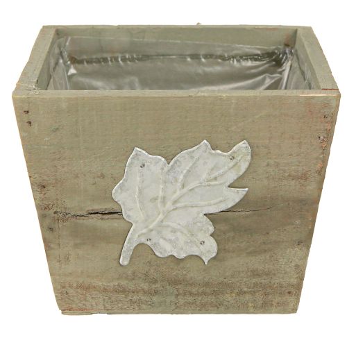 položky Dřevěná krabička na rostliny Shabby Chic šedá 11×14,5×14cm