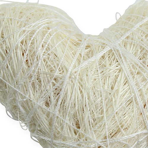 Floristik24 Sisalové srdce na špejli 6cm bílé 36ks