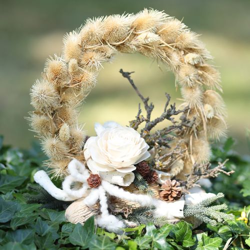 položky Sola Flowers Dřevěné květiny Dekorační mix krémový 6-11cm 12-15 ks
