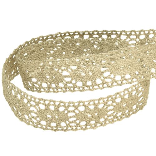 položky Krajková stuha ozdobná stuha krajka béžová B18mm 20m