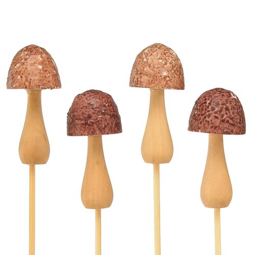 položky Květinová zátka houbová ozdobná zátka dřevo hnědá Ø2,5cm 8 kusů