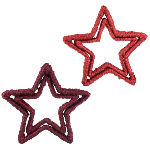 položky Hvězda na stojánek Vánoční dekorace jutová červená 13/18cm 4ks