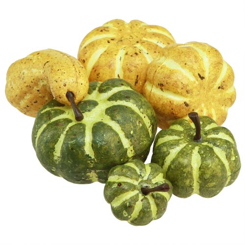položky Bodová dekorace podzimní dekorace dýně žlutá zelená Ø2–4,5cm 12 ks
