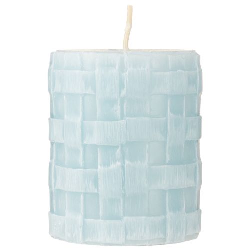 položky Sloupové svíčky Rustic 80/65 světle modrá svíčka dekorace svíčka 2ks