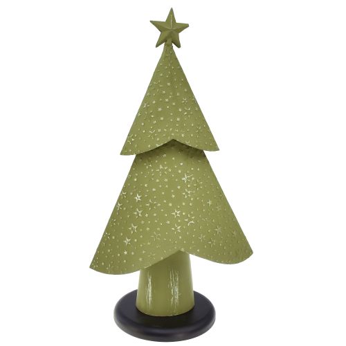 položky Vánoční stromek kov dřevo hvězdy stříbrná zelená V46,5cm