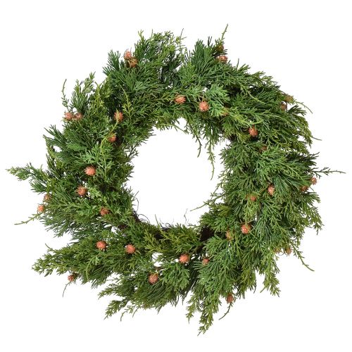 Floristik24 Jedlový věnec Thuja s poupaty základní vinný věnec Ø50cm