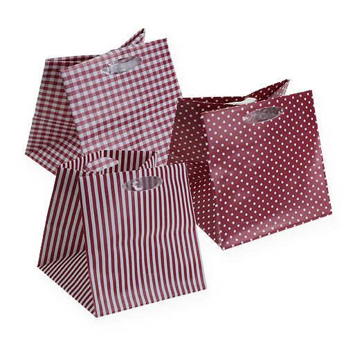 Floristik24 Plastová taška Bordeaux sort. 12cm x 12cm 12ks