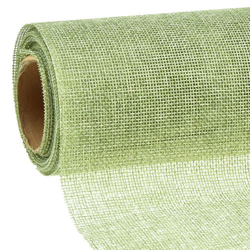 položky Běh na stůl zelený světle zelený s jutou, dekorační látka 29×450cm - elegantní běhoun pro Vaši slavnostní dekoraci