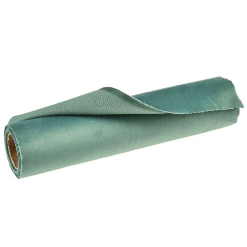 položky Sametový běhoun na stůl zelený tyrkys, dekorační látka 28×270cm - Elegantní běhoun pro Vaši slavnostní dekoraci
