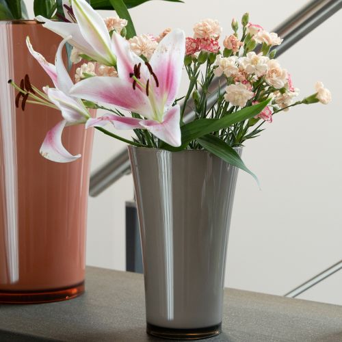 Floristik24 Váza „Fizzy“ Ø16cm V27cm platinovo šedá 1 ks