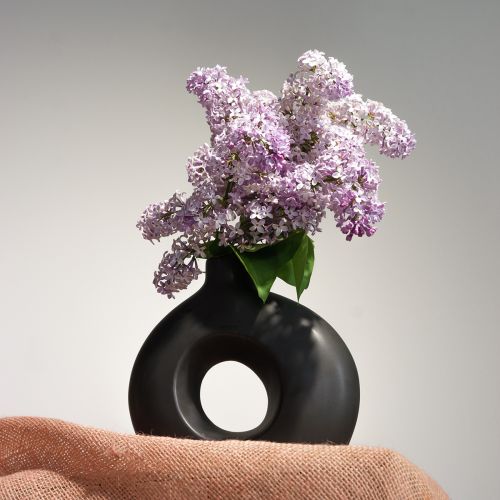 položky Váza Modern Ceramic Black Modern Oval 21×7×20cm