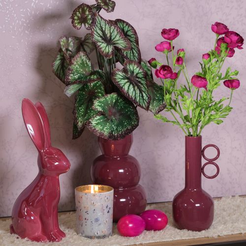 položky Moderní, umělecká váza s dlouhým hrdlem a kulatými úchyty pro stylové interiéry, 24 cm