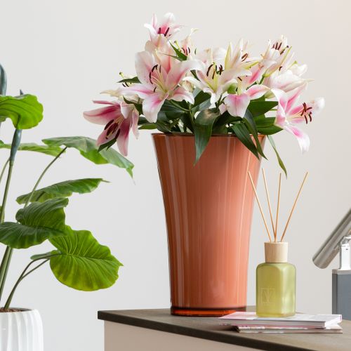 Floristik24 Váza růžová stojací váza Dekorativní váza Fizzy Siena Ø28,5 cm V45 cm