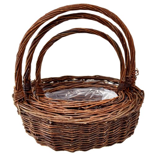 položky Rustikální sada proutěných košíků s držadly – 3 velikosti (36 cm, 31 cm, 26 cm) – Univerzální úložný prostor a dekorace – Sada 3 kusů