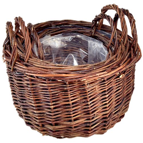 položky Všestranná sada kulatých proutěných košů s uchy - 3 velikosti (30 cm, 26 cm, 20 cm) - Perfektní pro skladování a domácí dekorace - Sada 3 kusů