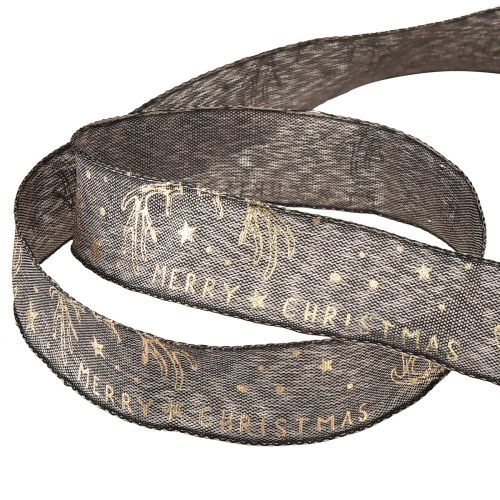 položky Vánoční stuha dekorace z parohu hnědá zlatá š25mm d15m