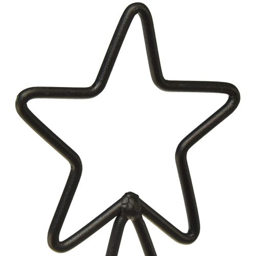 Floristik24 Kovový vánoční stromeček s hvězdou a podnosem – 25x18x66 cm – Moderní sváteční dekorace