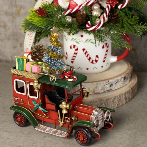 položky Vánoční dekorace auto vánoční auto vintage červené 15×7×16cm