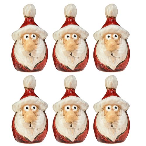 položky Keramická figurka Mikuláše, červená, 7cm – Slavnostní vánoční dekorace – 6 ks
