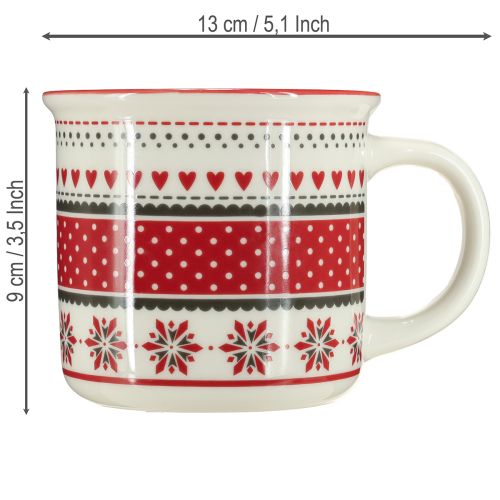 položky Vánoční hrnek keramický hrnek červený a bílý Ø10cm V9cm