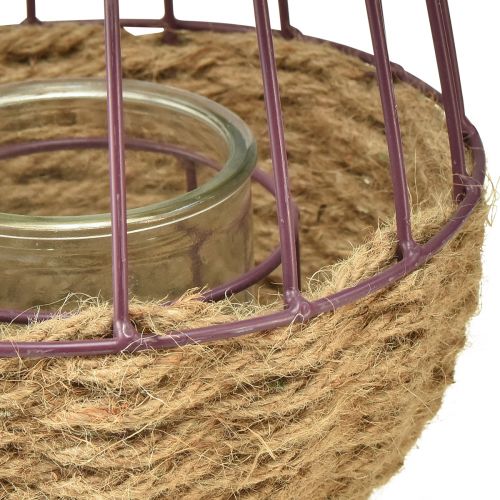 položky Lucerna s rukojetí a sklem fialová přírodní Ø18cm V22cm