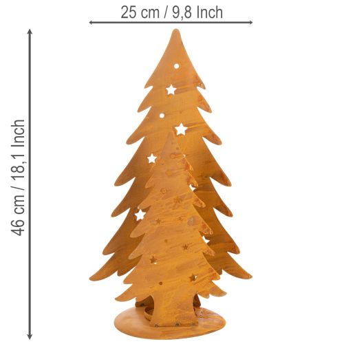 Vánoční lucerna na stromeček, kovová dekorace v rustikálním provedení, vánoční V46cm Š25,5cm | Floristik24.cz