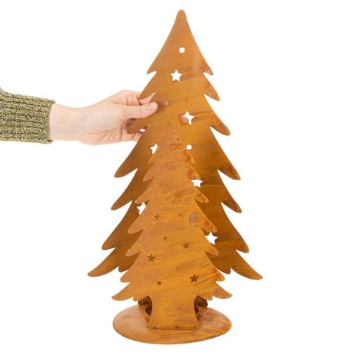 Vánoční lucerna na stromeček, kovová dekorace v rustikálním provedení, vánoční V46cm Š25,5cm | Floristik24.cz