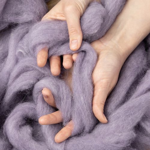 položky Vlněná šňůra, světle fialová vlněná stuha, 10 m dekorativní vlny pro květinářství a tvoření