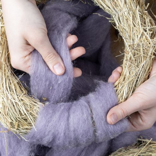 položky Vlněná šňůra, světle fialová vlněná stuha, 10 m dekorativní vlny pro květinářství a tvoření