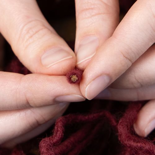 položky Knotová nit, vlněná šňůra, bordó, 55m provázek, květinářství, řemesla, DIY