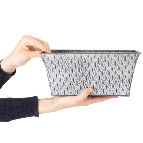 Zinková miska s diamantovým vzorem, 26 cm x 15,5 cm | Floristik24.cz