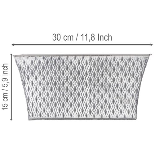 Zinková miska s diamantovým vzorem 30cm × 18cm V15cm | Floristik24.cz