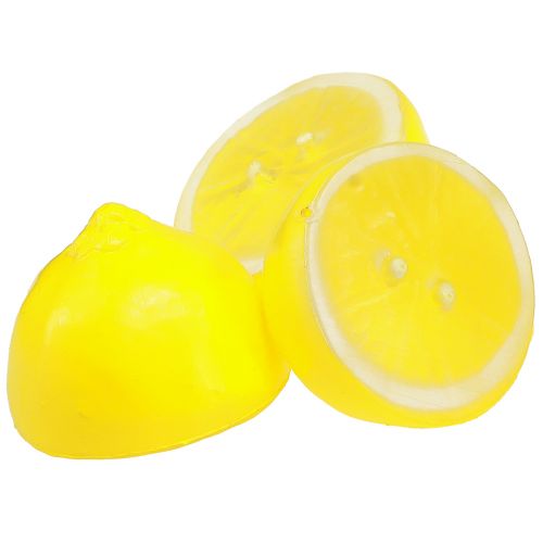 položky Citronová dekorace půlky citronu umělá žlutá 5,5×4,5cm 36 ks
