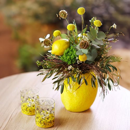 položky Citronová váza keramická váza citrónově žlutá Středomoří H19cm