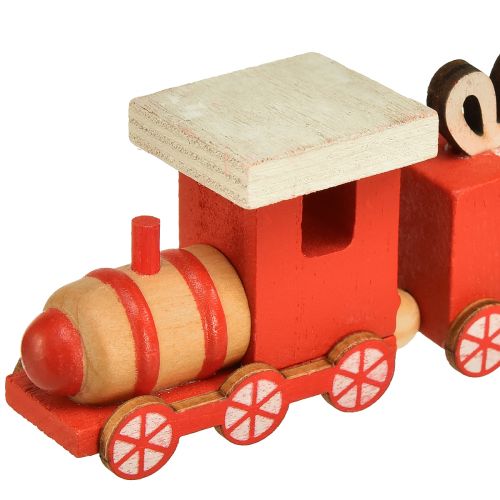 položky Dřevěný vláček s dárkovými krabičkami, červený a bílý, sada 2 ks, 18x3x4,5 cm - vánoční dekorace