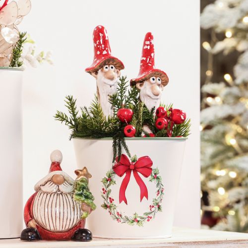 Figurka trpaslíka k nalepení, s dlouhým vousem a houbovým kloboukem, dekorace, 17 cm, 2 kusy | Floristik24.cz