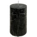 Floristik24 Černé svíčky jednobarevné sloupové svíčky 50x100mm 4 ks