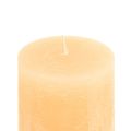 Floristik24 Svíčky Meruňkové světlé jednobarevné sloupové svíčky 85×120mm 2ks