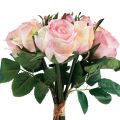 Floristik24 Umělé růže Růžová krémová Dekorace umělé růže 29cm 12ks