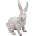 Floristik24 Sedící králík dekorativní králík umělý kámen bílohnědý 15,5x8,5x22cm