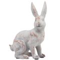 Floristik24 Sedící králík dekorativní králík umělý kámen bílohnědý 15,5x8,5x22cm