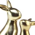 Floristik24 Velikonoční zajíčci keramický zlatý zajíček maminka 20/13cm sada 2 ks